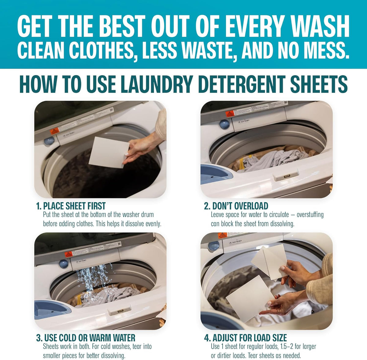 Sudstainables Laundry Detergent Sheets (200 Loads) – Eco-Friendly, Zero Waste, Plastic-Free Laundry Washing Machines Soap Sheets; Dissolvable, Space-Saving Strips for Travel (Fresh Linen) - NestledHome