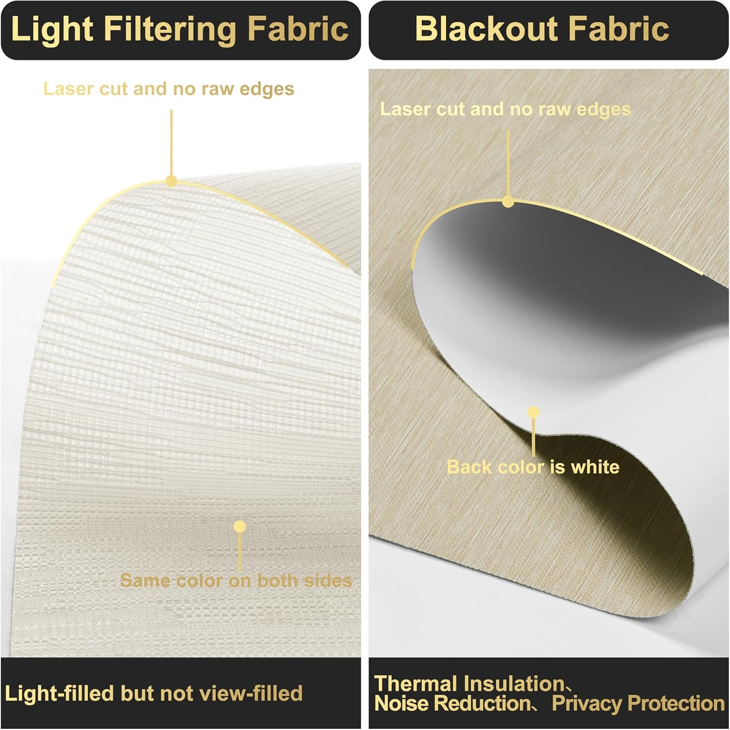BERISSA Cordless Dual Roller Shades with Cassette Valance,Double Window Shades Blackout and Light Filtering Shades,Day and Night Roller Shades for Home Office Door.Striped Jacquard Beige.74 W x 44" H