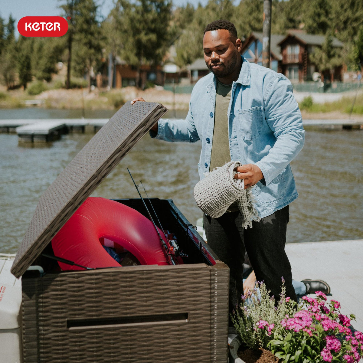 Java 230 Gal Outdoor Storage Box for Patio and Pool Accessories