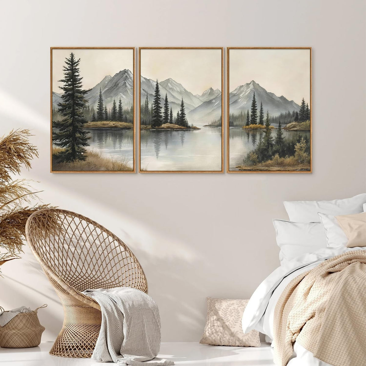 Snow Mountain Framed Canvas Wall Art