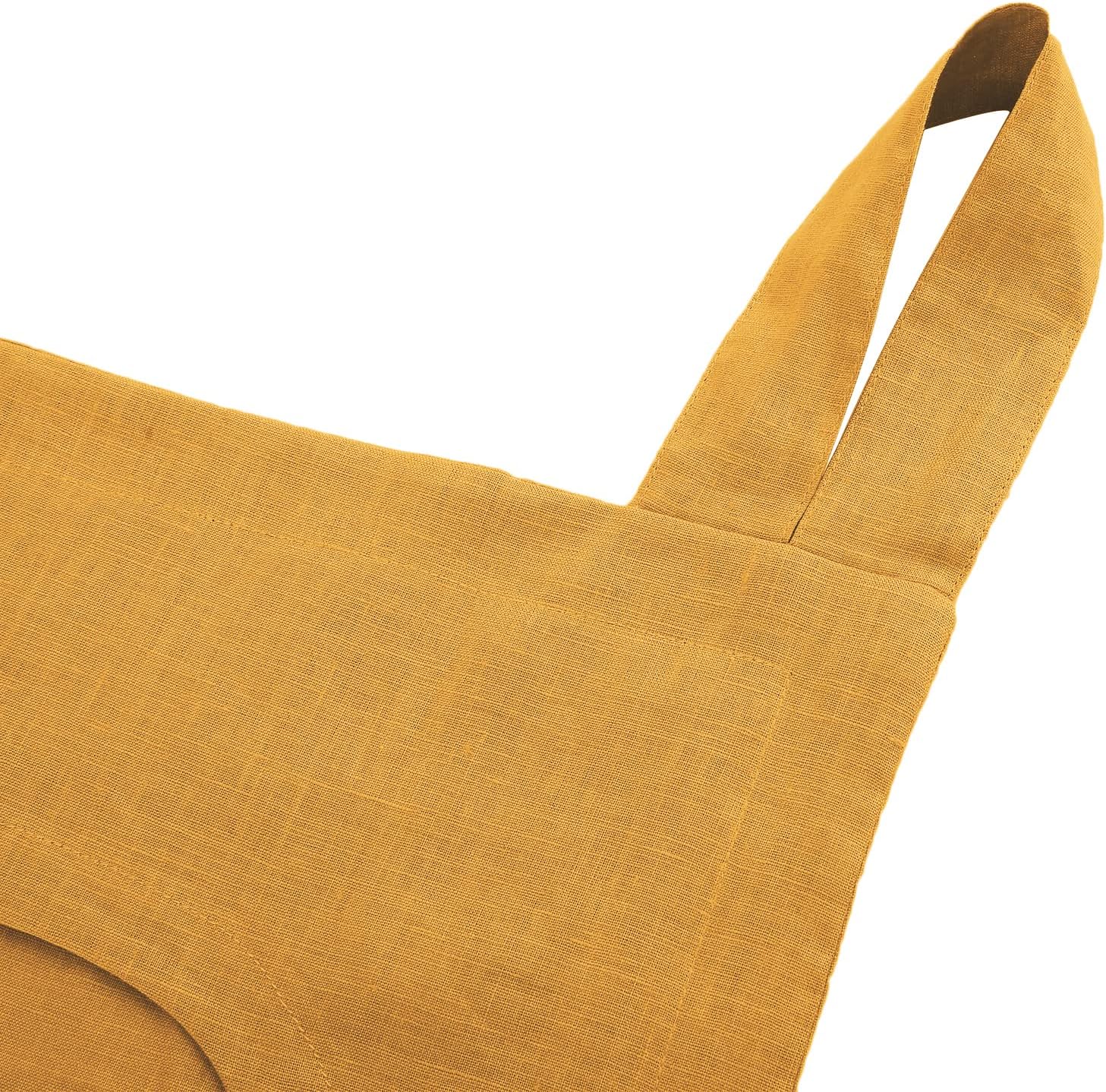 Amazhiyu 100% Linen Door Hanging Laundry Hamper Bag, 19x27 Inches Yellow - NestledHome