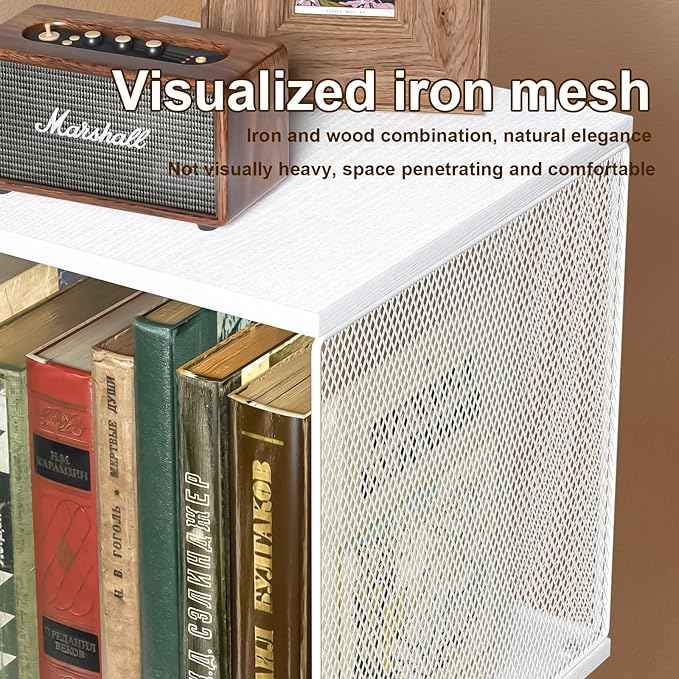 Dmevkic 2 Cube Organizer Bookshelves DIY Variable Stackable Cube Storage Organizer for Kid Bedroom,Living Room,Small Bookshelf White