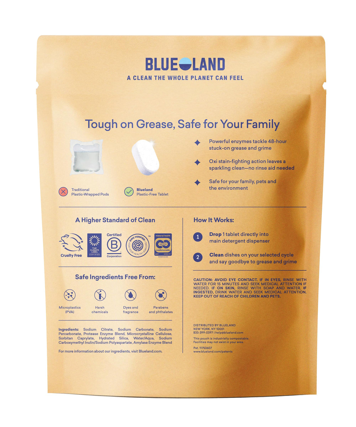 100% Plastic Free Dishwasher Detergent Tablets Set (60 Count)