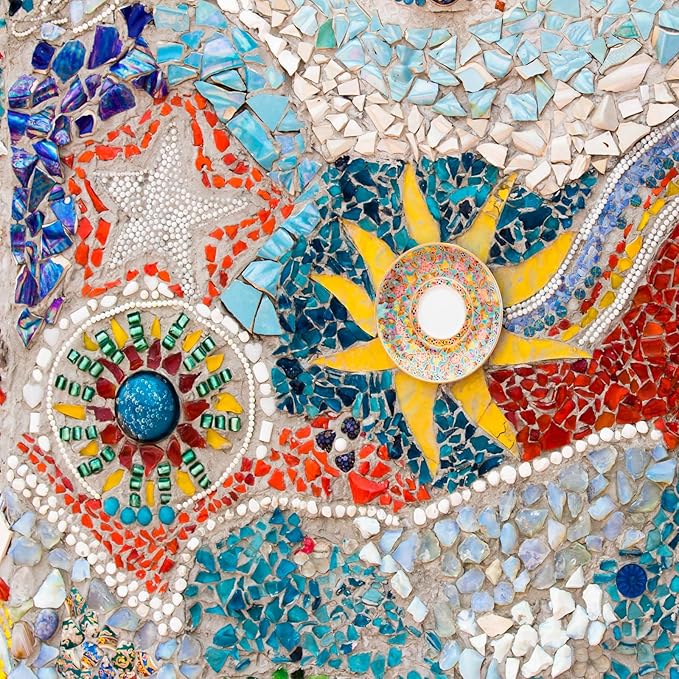 uxcell Ceramic Mosaic Tile, About 200g Teardrop Leaf Tile Mosaic Block for Handicrafts Artwork, Red/Yellow/Green/Blue/Purple/Pink/White