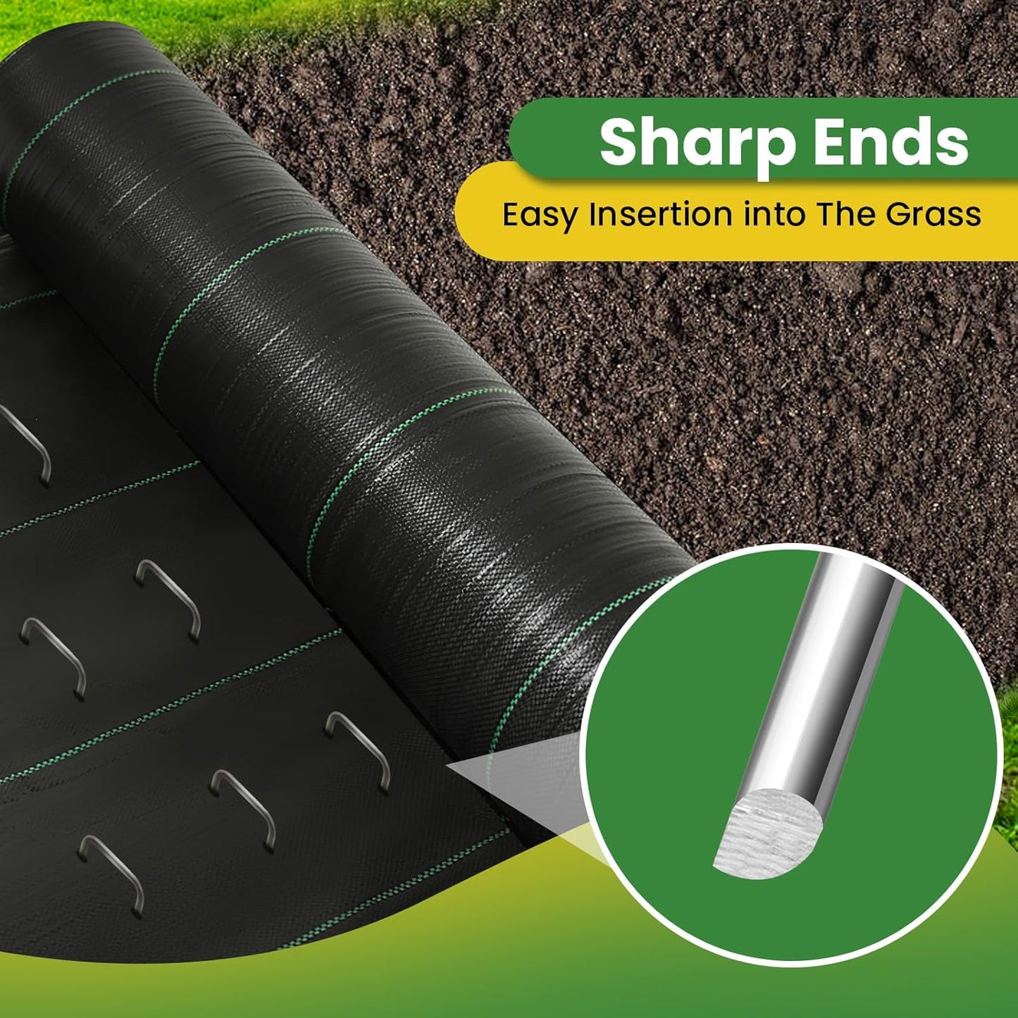 Landscape Staples 12 Inch 120 Pack, Garden Stakes Galvanized Garden Staples 11 Gauge, Plant Cover Stakes for Lawn Weed Barrier