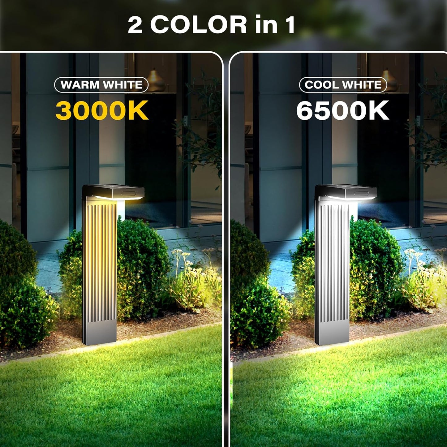Solar Pathway Lights Outdoor 4Pack, 400LM Motion Sensor Walkway Lights with Warm/Cool White, 12H Lasting, IP65 Waterproof Solar Powered Landscape Lighting for Garden, Yard