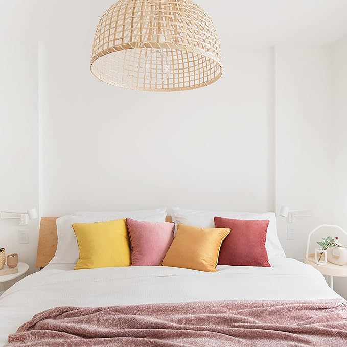 MONDAY MOOSE Decorative Throw Pillow Covers Cushion Cases, Set of 4 Soft Velvet Modern Double-Sided Designs, Mix and Match for Home Decor, Pillow Inserts Not Included (18x18 inch, Yellow/Pink)