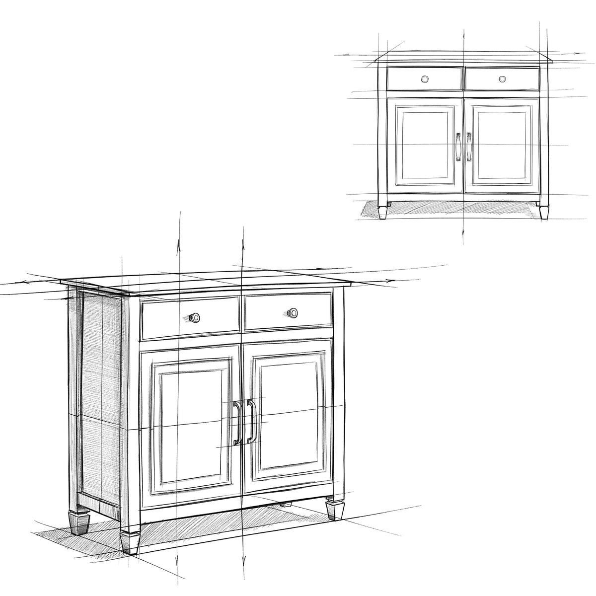 Connaught 51" Wide Solid Wood Storage Cabinet in White