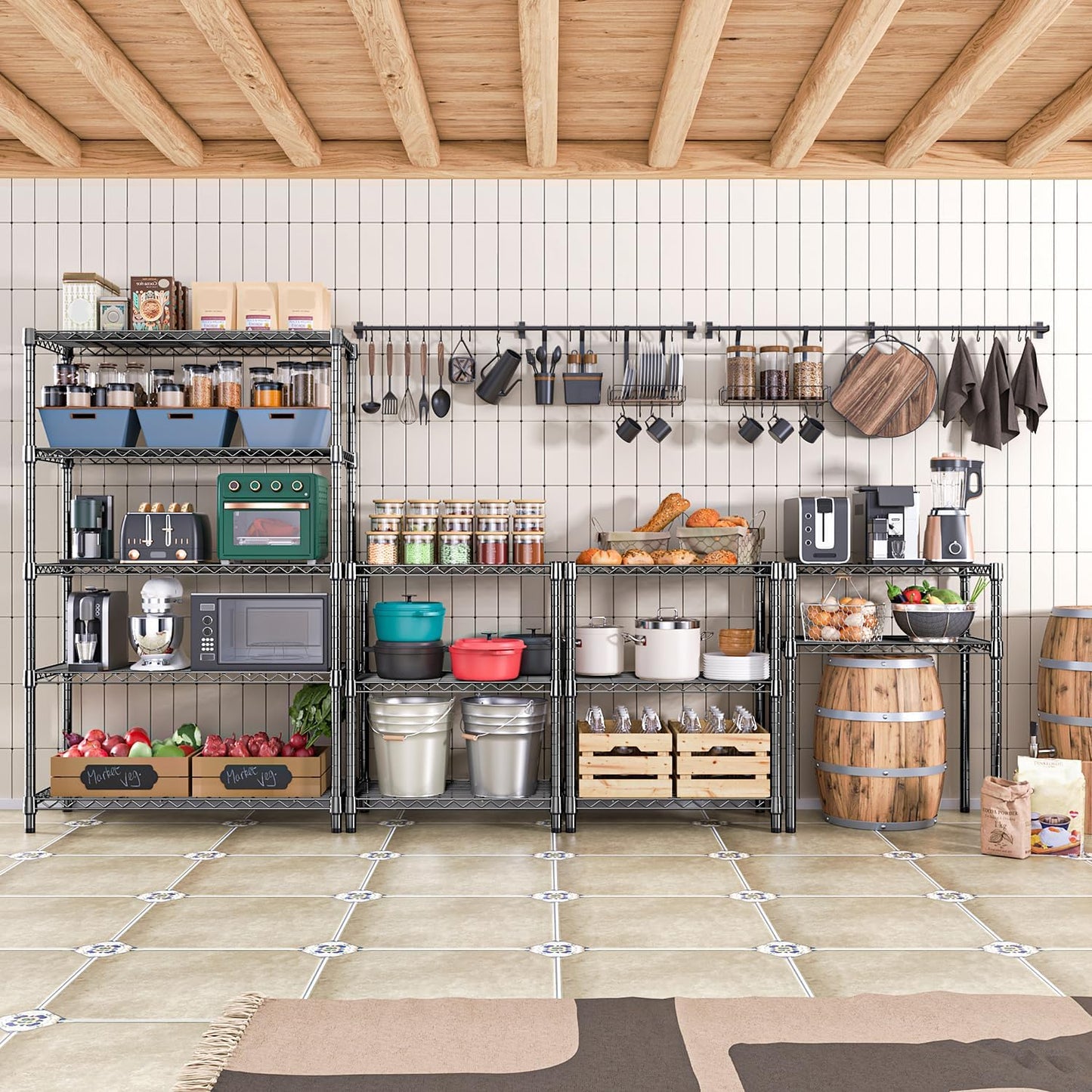 4080 lbs Steel Storage Shelving 6-Tier Utility Shelving Unit Steel Organizer Wire Rack for Home,Kitchen,Office,Garage, 17.7" D x 47.2" W x 72.3" H - NestledHome