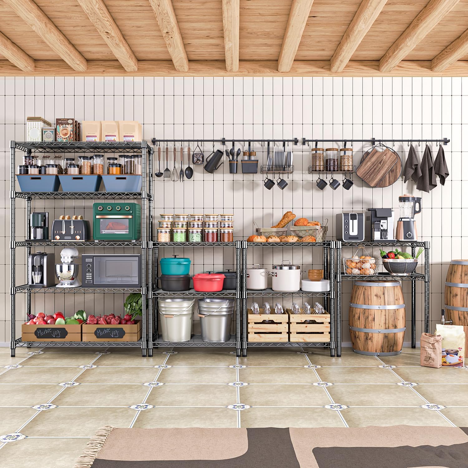 4080 lbs Steel Storage Shelving 6-Tier Utility Shelving Unit Steel Organizer Wire Rack for Home,Kitchen,Office,Garage, 17.7" D x 47.2" W x 72.3" H - NestledHome