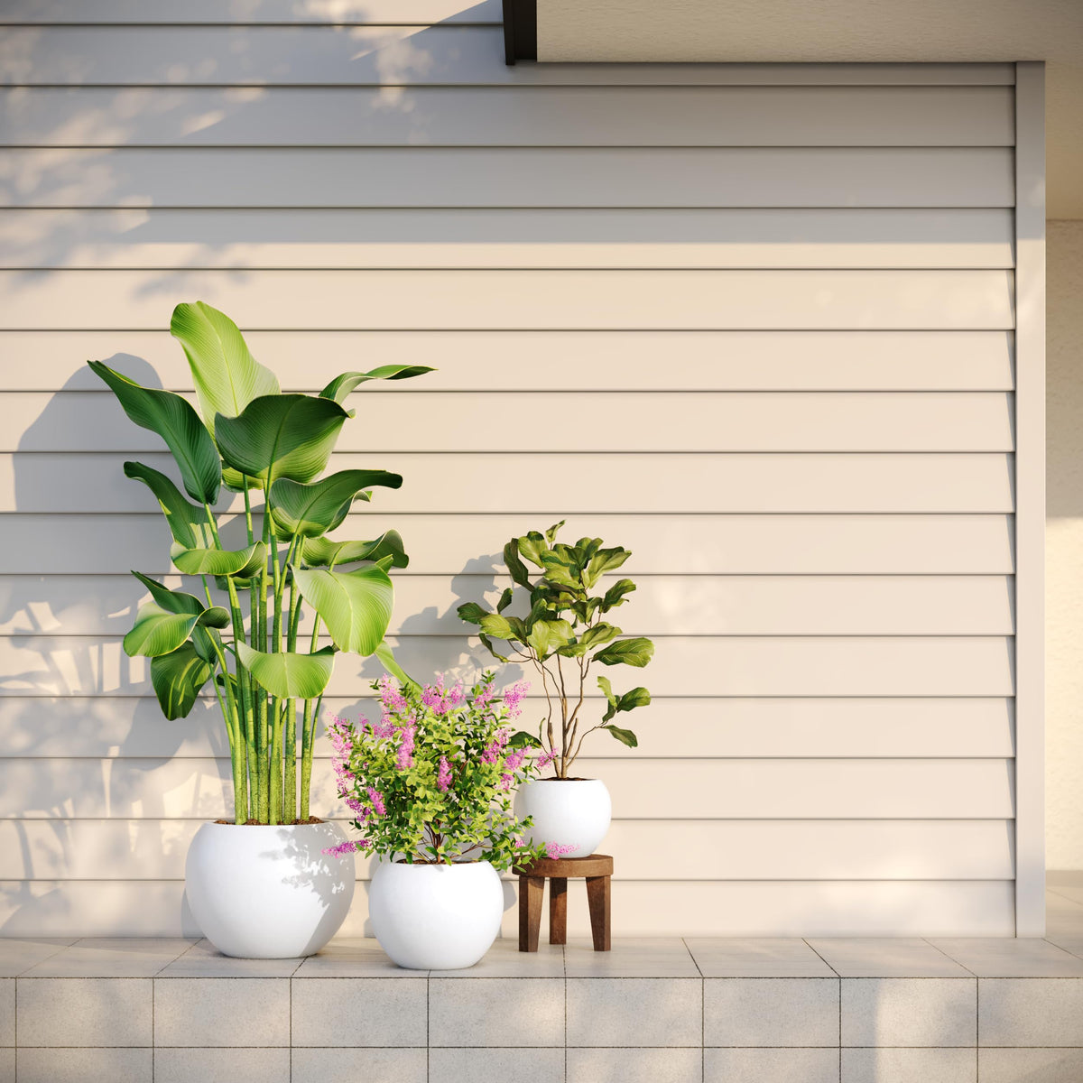 Premium Mt Sherman Fiberstone Sphere Planter for Indoor Outdoor Use