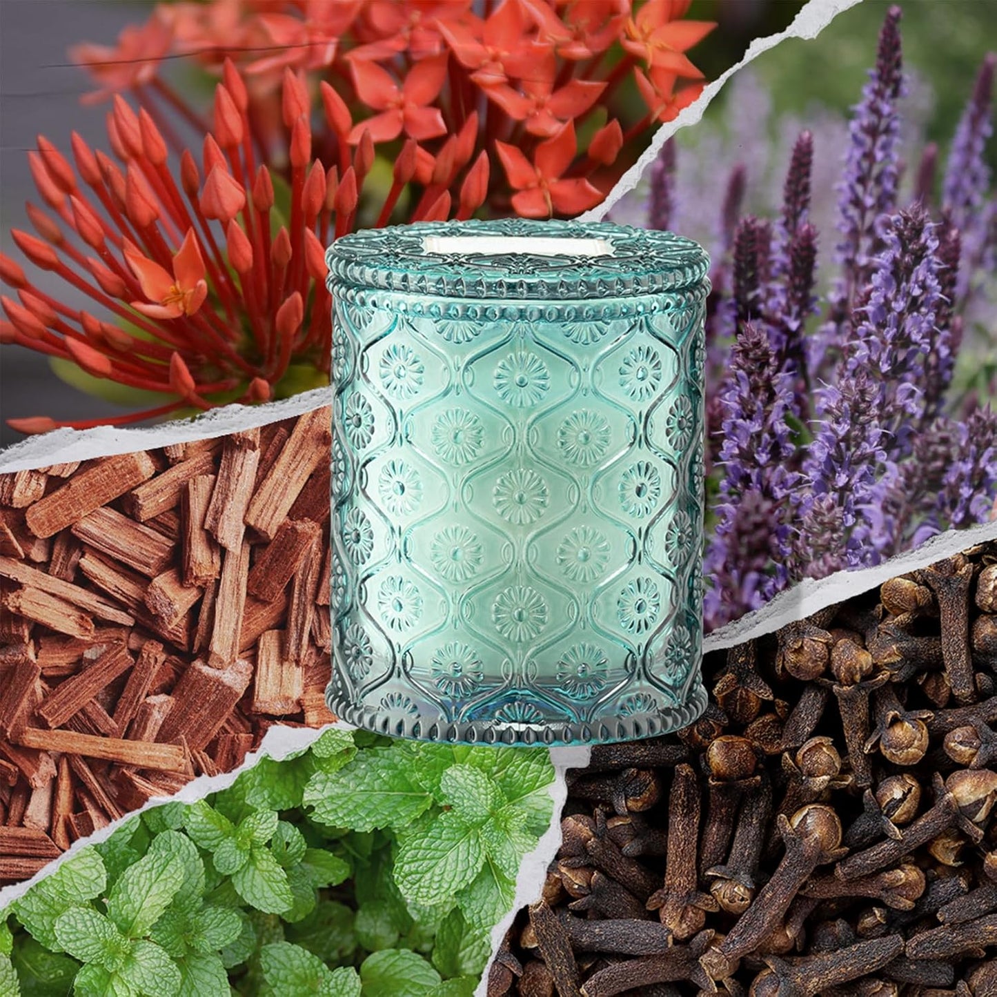 LA JOLIE MUSE Geranium Vert Mint Candle - Mint, Geranium, Lavender | 6 oz Natural Soy Wax | 40 Hours Clean Burn | Fresh Scented Candle | Gift-Ready for Hosts & Gatherings - NestledHome