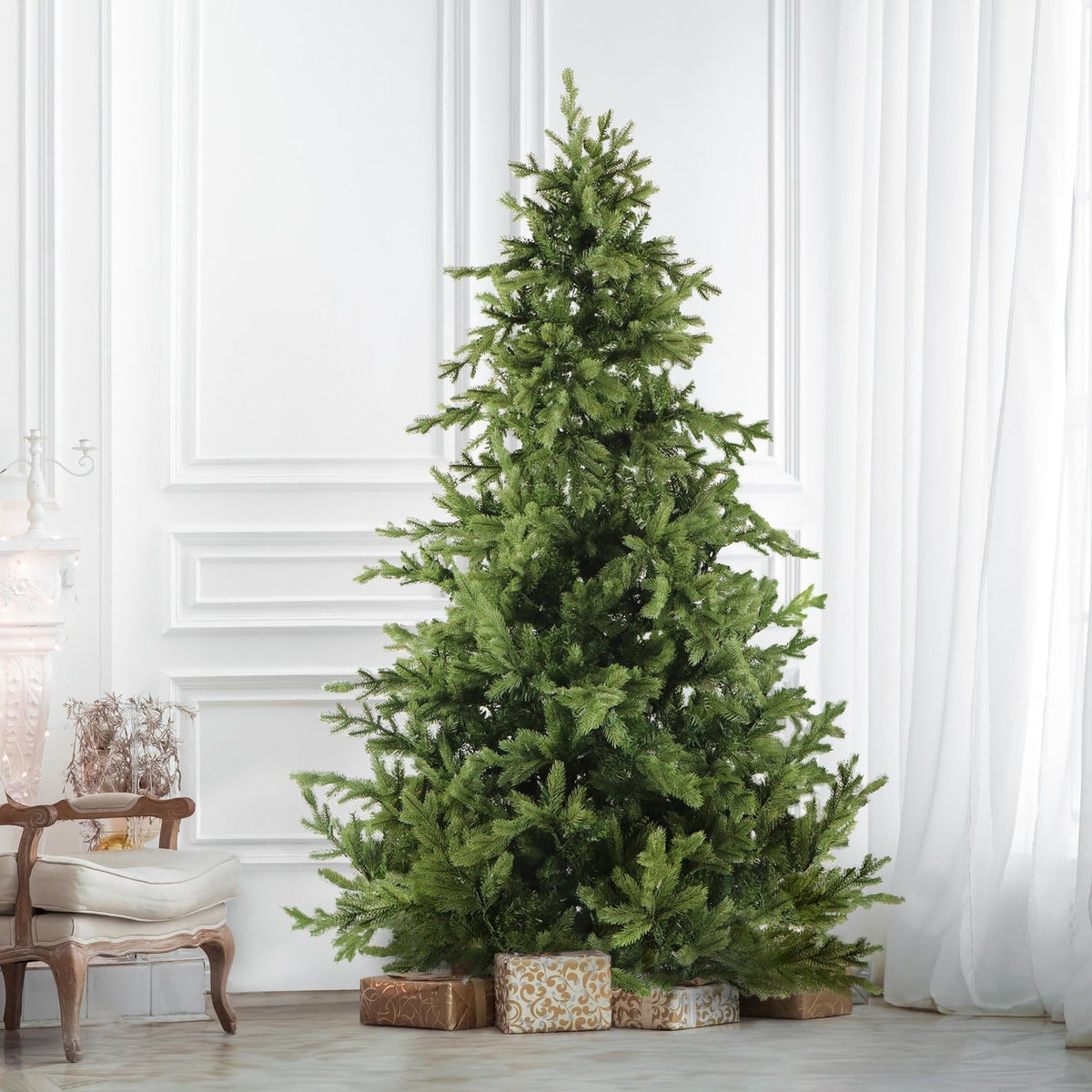 9 Ft. Foxtail Pine Artificial Christmas Tree with Stand and No Lights