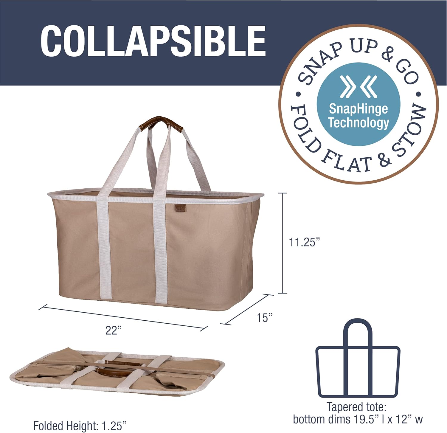 CleverMade Collapsible Laundry Tote - LUXE Mocha 2-Pack 50L - Foldable Storage Organization Container for Clothes Laundry Room Storage Solution - NestledHome
