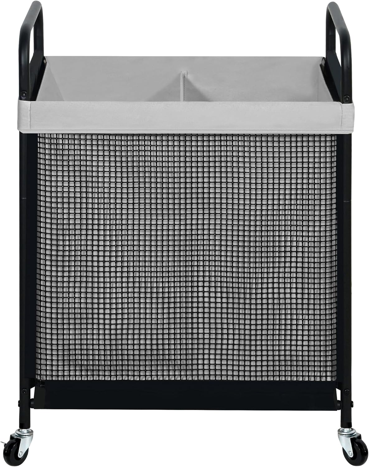 STO STO Laundry Hamper 2 Section, 100L Rolling Laundry Sorter Cart with Removable and Washable Liner Bag, Rolling Clothes Hamper with Metal Handle for Laundry Room and Bedroom, Gray - NestledHome
