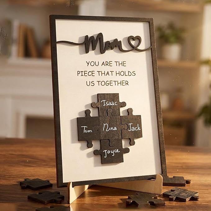 Mothers day gifts for mom from daughter/son - You Are the Piece That Holds Us Together – Gifts for Mom- Customized Moms Puzzle Piece Sign, Best Presents for Moms, Best mommm Ever Gift, Mothers Dayy Decor for Mother's Day