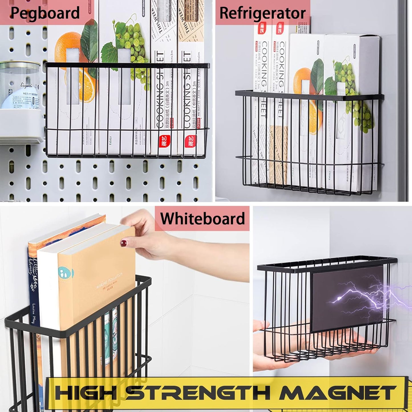 Magnetic Basket Fridge Lint Bin Dryer Ball Holder Laundry Room Organization Home Storage for Class Office School - NestledHome