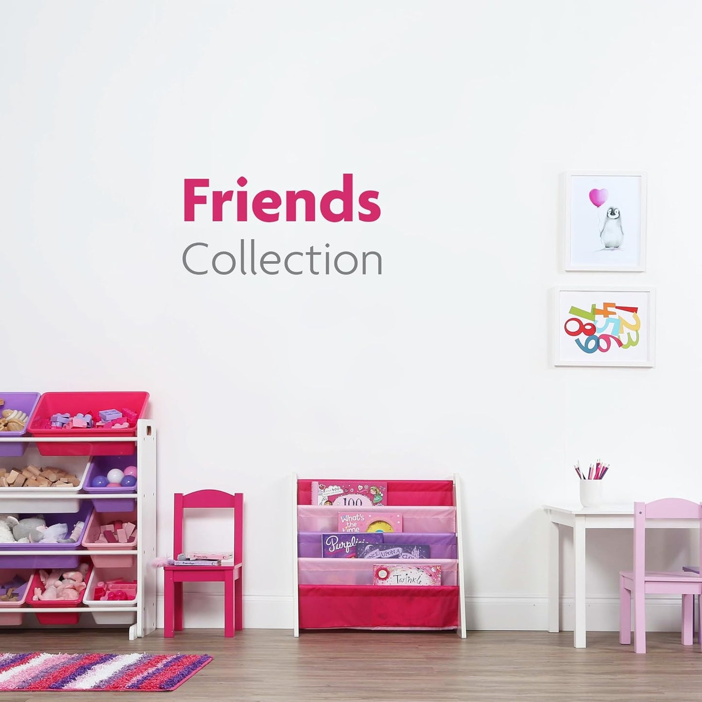 Humble Crew Kids Toy Storage Organizer with 12 Plastic Bins, White/Pink/Purple – Removable Bins for Playroom, Bedroom, Toddler Furniture for Boys and Girls Ages - NestledHome