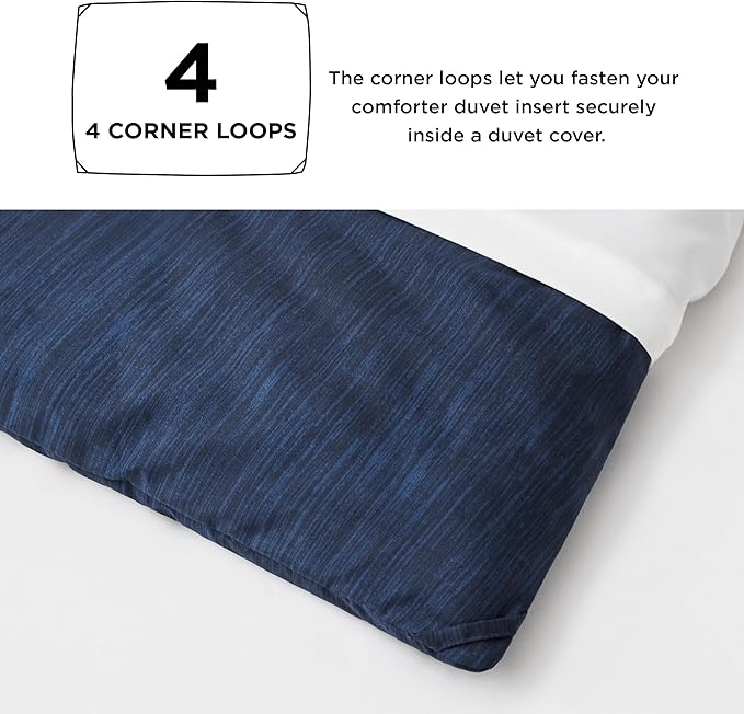 Bedsure Queen Comforter Set - Navy Soft Bedding for All Seasons, Cationic Dyed Bed Set, 3 Pieces, 1 Queen Size Comforter (90"x90") and 2 Pillow Shams (20"x26"+2")