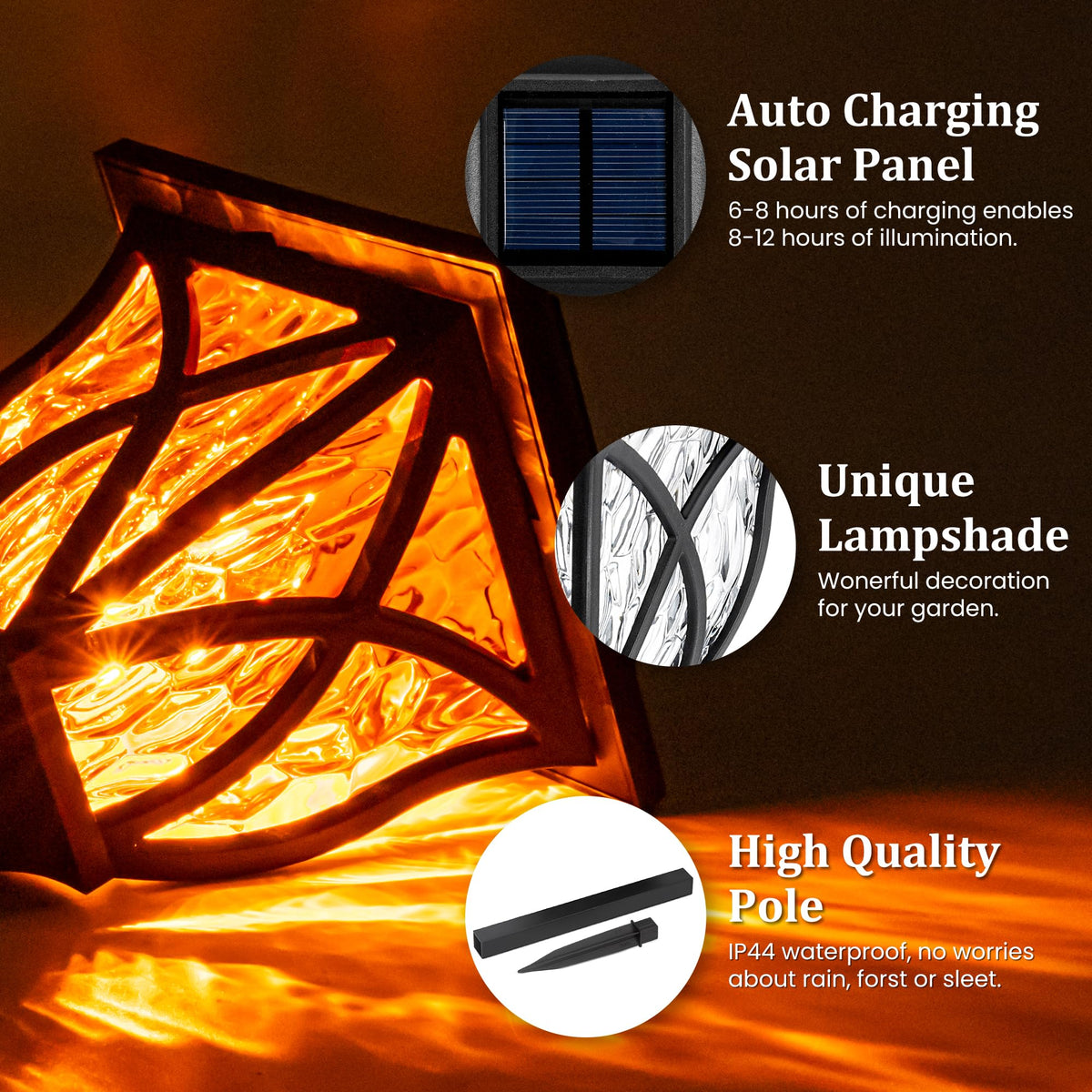 Solar Lights Outdoor Waterproof (8 Count)