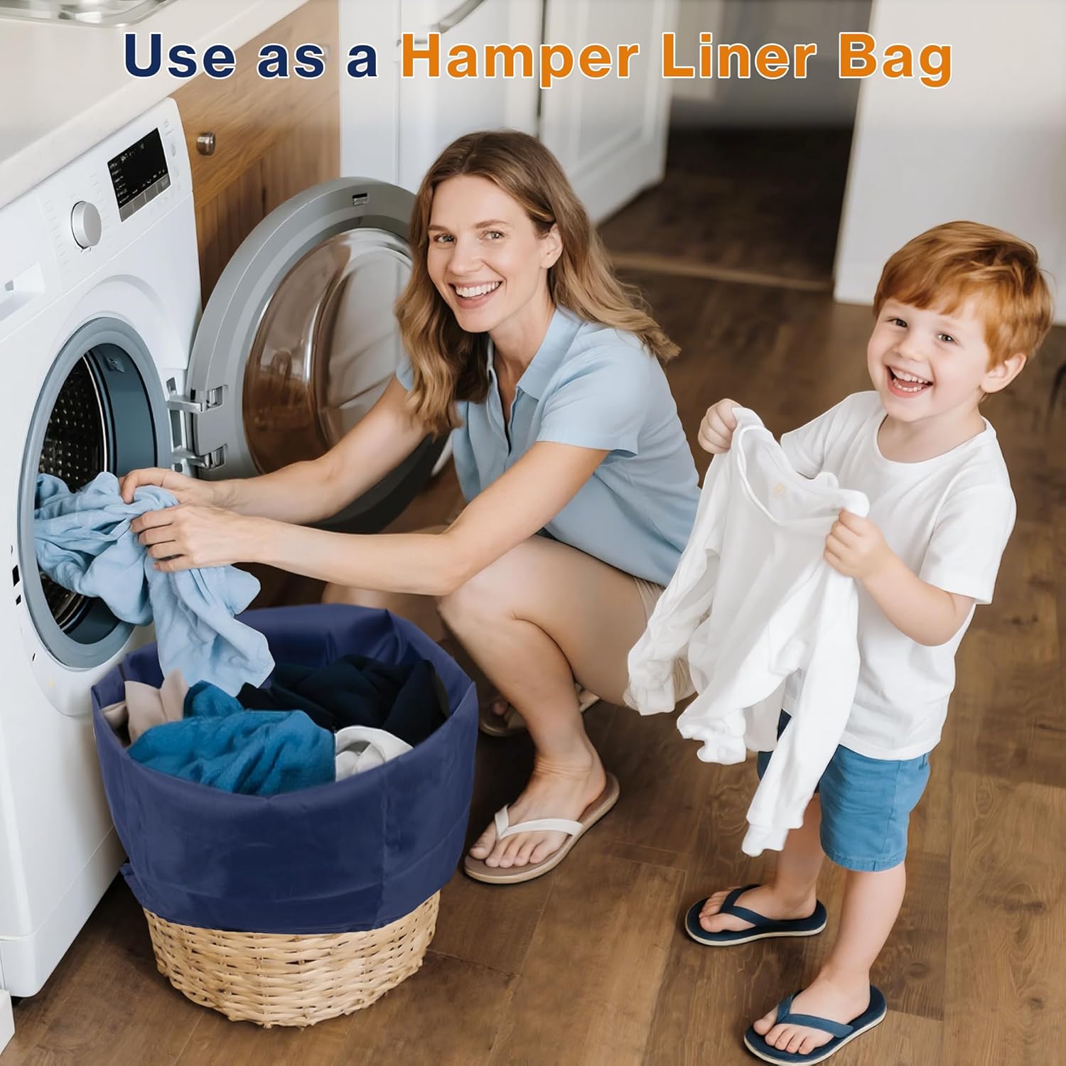 2-Pack Backpack Laundry Bags, Heavy Duty Laundry Bag Backpacks with Adjustable Shoulder Straps, Door Hanging Washing Bag, Laundry Hamper Lining for College Dorm, Travel, Laundromat - NestledHome