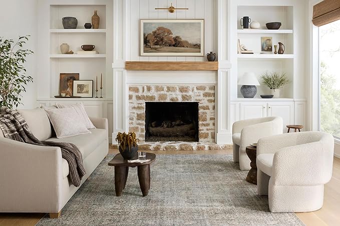 Loloi Chris Loves Julia Jules Collection JUL-08 Emerald/Antique Ivory 2'-3'' x 3'-9'', .13" Pile Height, Accent Rug