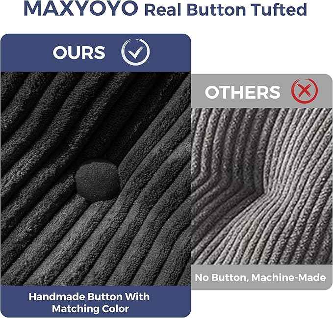 MAXYOYO Folding Sofa Bed, Convertible Sleeper Chair with Pillow Foldable Mattress with Back Support, Portable Fold Out Chair Bed Comfy Floor Sofa Lounge for Living Room Bedroom, Black, Single