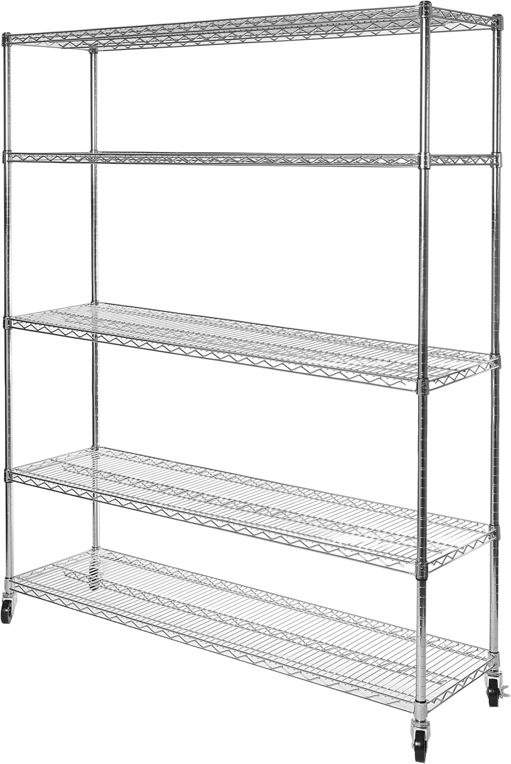 Seville Classics UltraDurable Heavy Duty NSF Solid Steel Wire Rack Storage Unit Organizer for Garage, Warehouse, Office, Restaurant, Classroom, Kitchen, 5-Tier Shelving, 60" W x 18" D - NestledHome