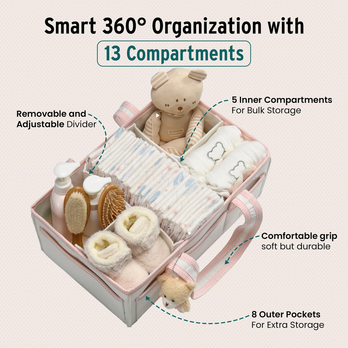 XL Diaper Caddy Organizer With Handle