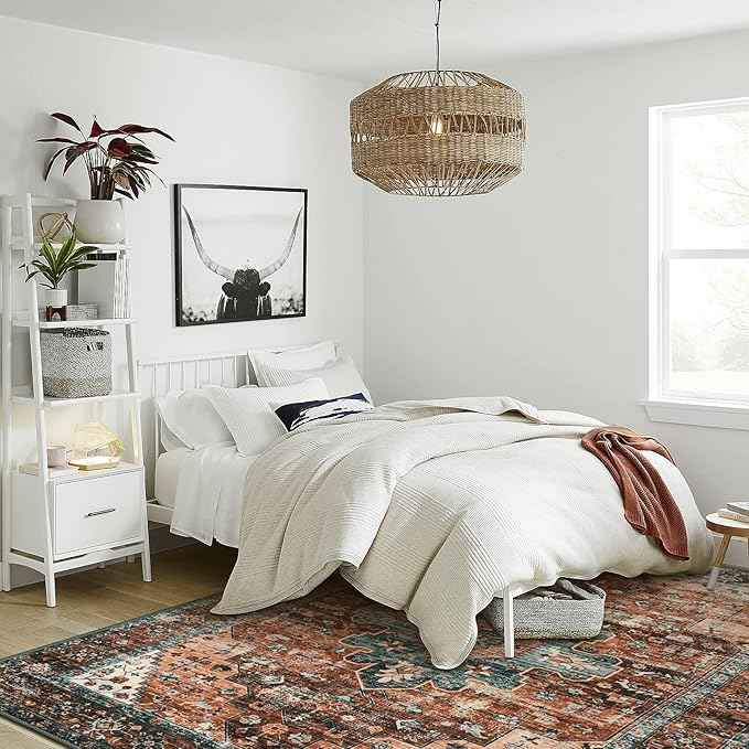 Moynesa 9x12 Ultra-Thin Vintage Medallion Area Rug for Living Room, Bedroom, Dining Room, Office, Entryway, Dorm