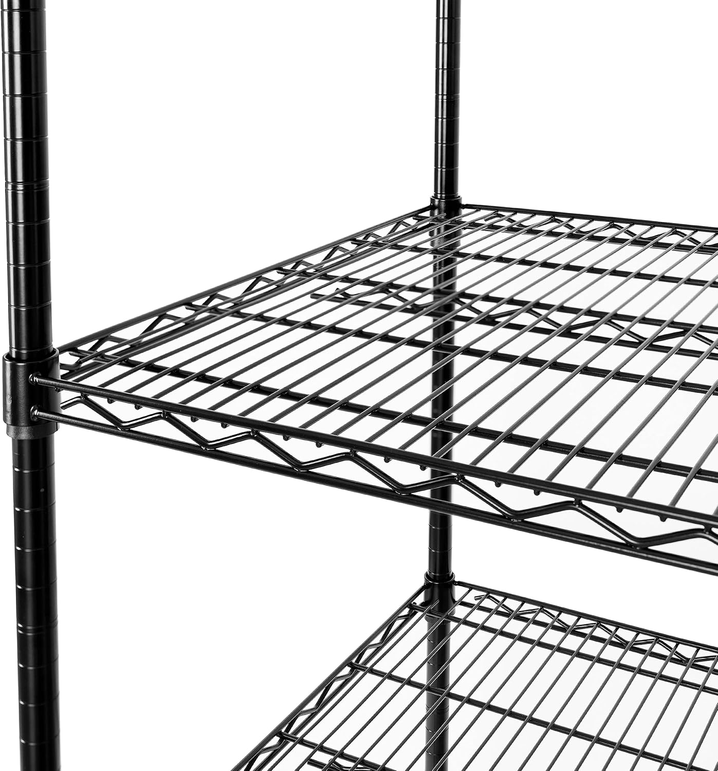 Seville Classics UltraDurable Heavy Duty NSF Solid Steel Wire Rack Storage Unit, Organizer for Garage, Warehouse, Office, Restaurant, Classroom, Kitchen, Black, 5-Tier Shelving, 60" W x 18" D - NestledHome