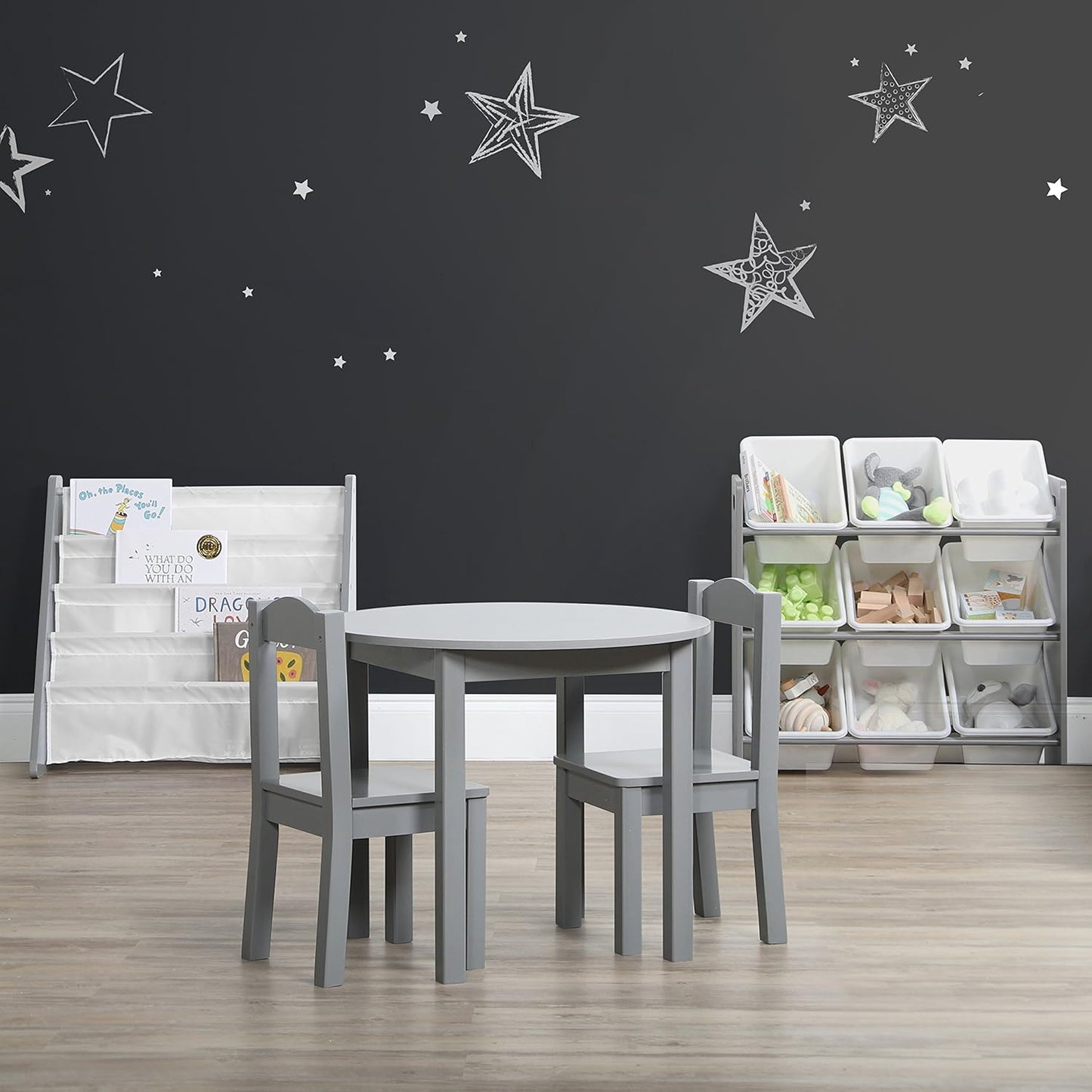 Humble Crew 9-Bin Toy Organizer – Inspire Grey with White Plastic Bins, 3-Tier Storage Solution for Kids' Playrooms and Nurseries - NestledHome