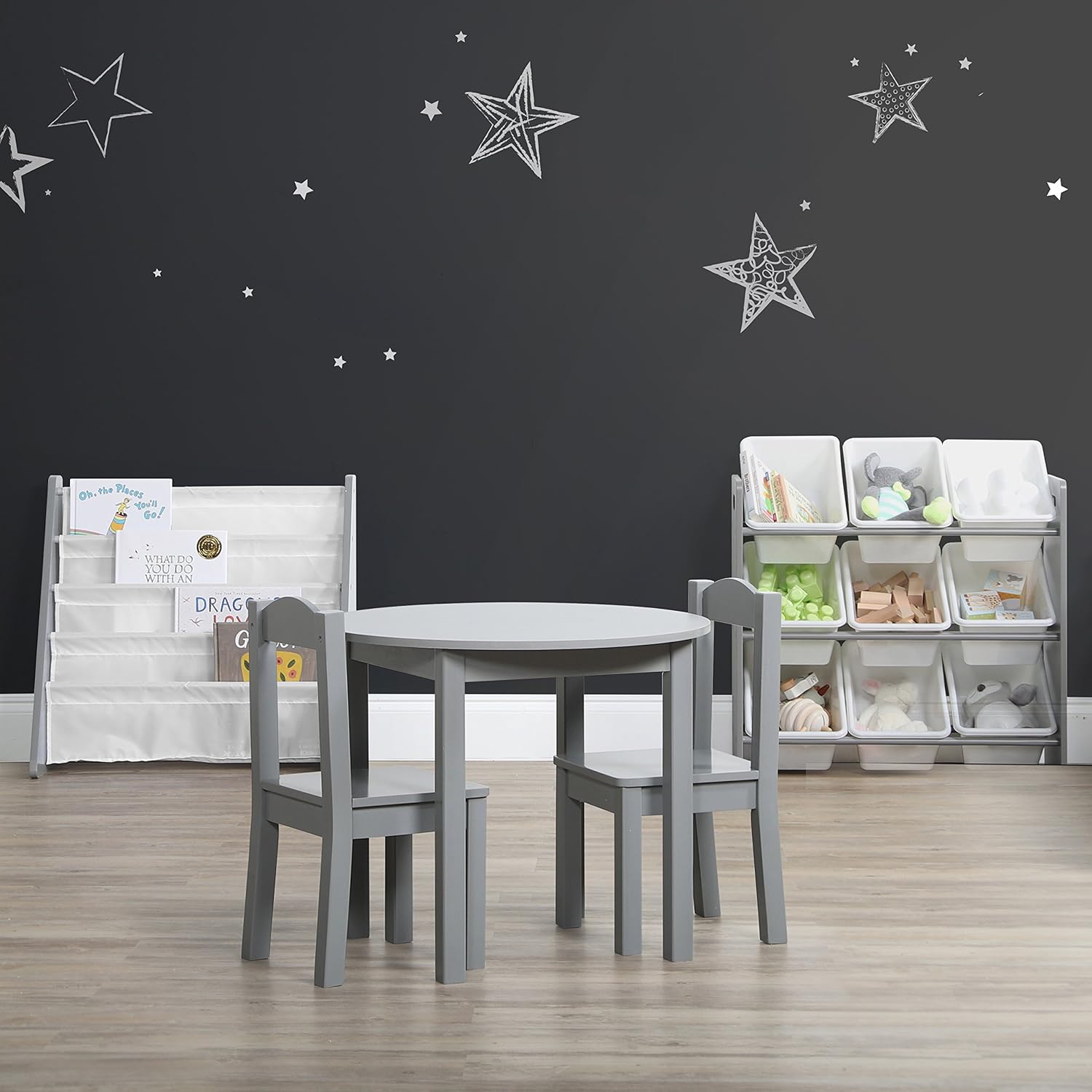 Humble Crew 9-Bin Toy Organizer – Inspire Grey with White Plastic Bins, 3-Tier Storage Solution for Kids' Playrooms and Nurseries - NestledHome