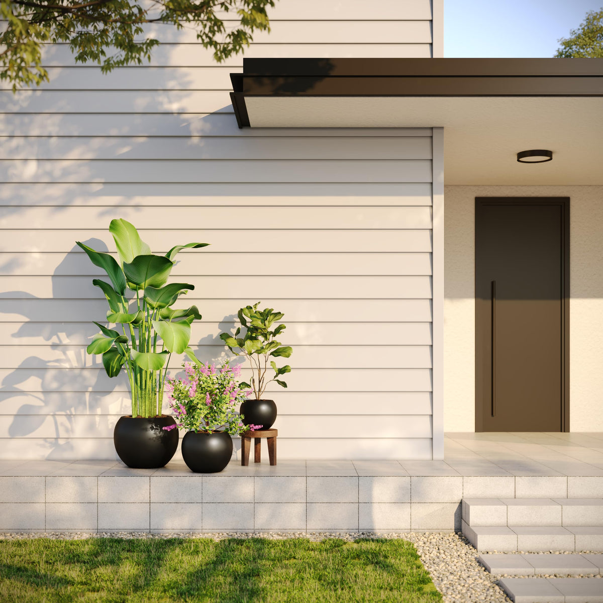 Premium Mt Sherman Fiberstone Sphere Planter for Indoor Outdoor Use