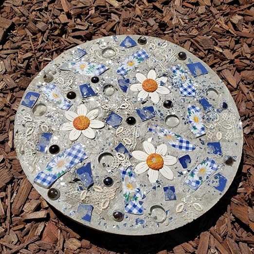 Stepping Stone Kit Includes 3 Size Cement Molds, Mosaic Tiles and Carving Tools, DIY Craft Handmade Stepping Stone Kit for Kids, Family, Garden Outdoor Decor (Mix)
