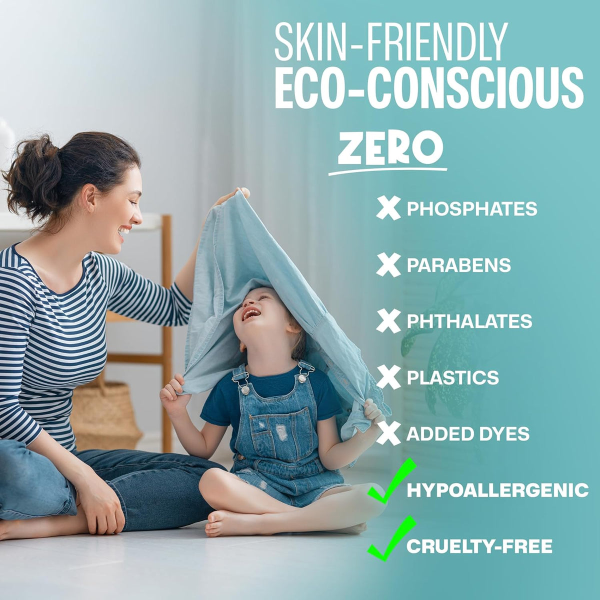 Sudstainables Eco Friendly Laundry Detergent Sheets - (200 Count), Unscented, Zero Waste, Plastic Free, Ultra Cleaning Strength, Sensitive Skin Safe, Saves Space - NestledHome
