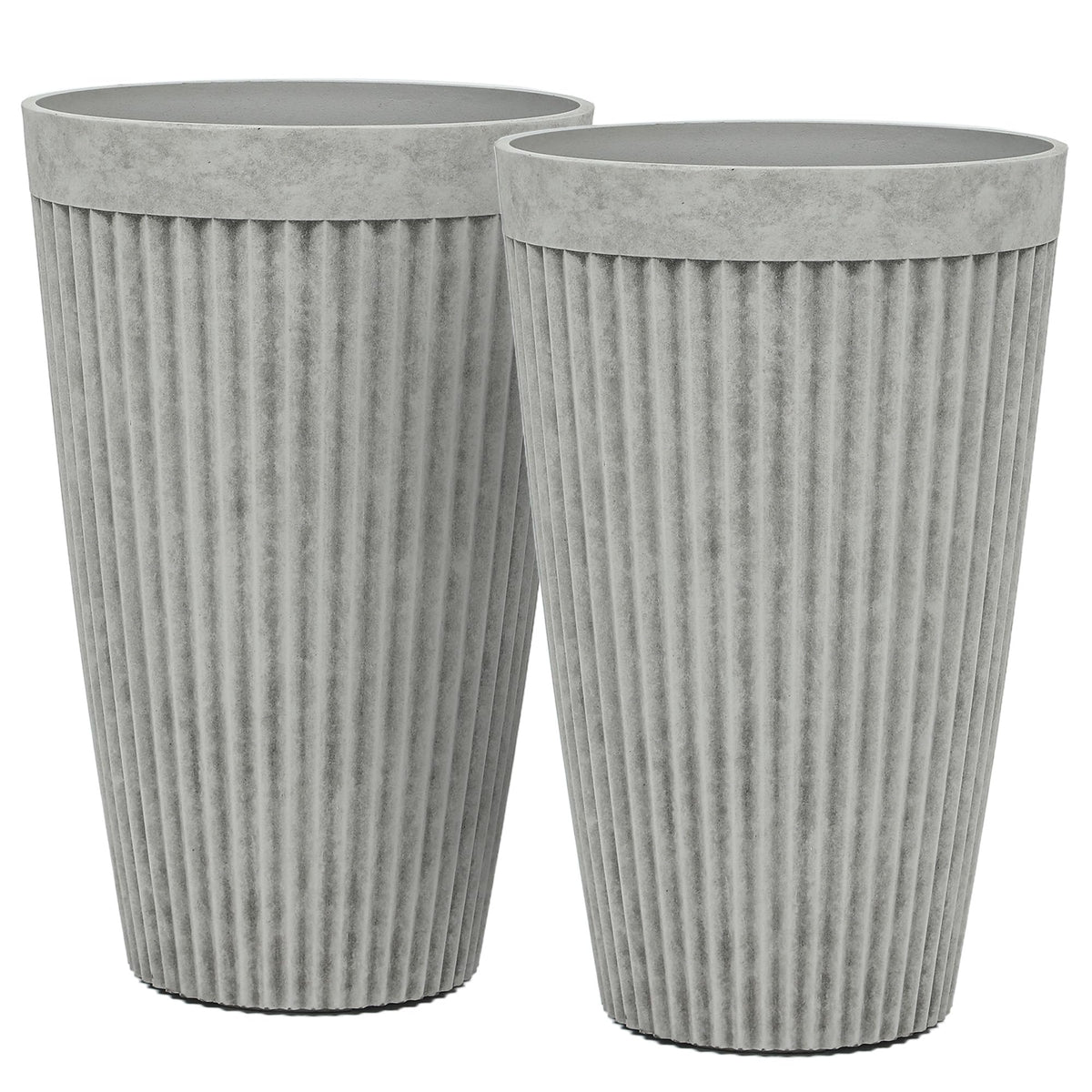 Autodaya 20" Resin Outdoor Tall Planters Set of 2 (2 Count)