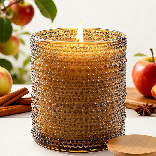 Apple & Cinnamon Scented Candle, Large Jar Aromatherapy Candle Over 60 Hours of Burn Time, Candles for Home Scented Fall Decor Home Fragrance Perfect for Gifting - NestledHome