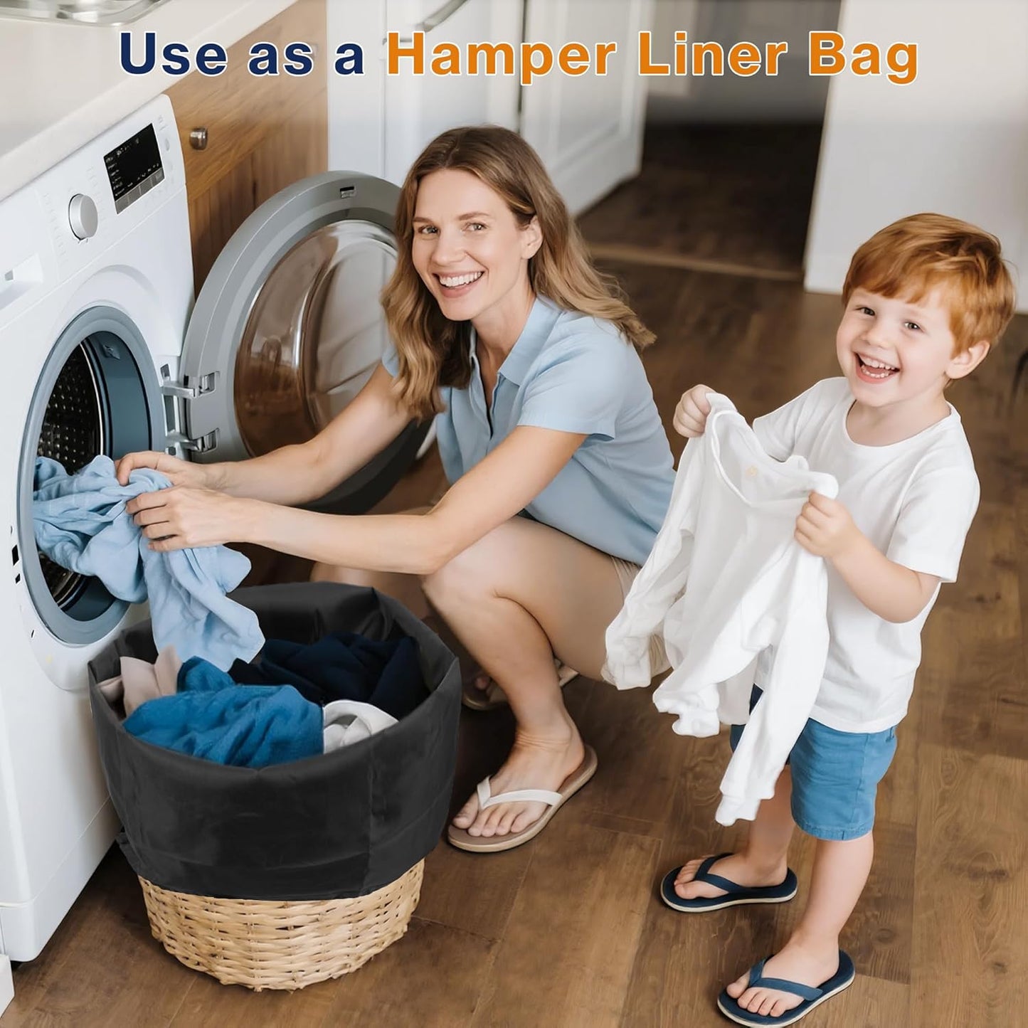 2-Pack Backpack Laundry Bags, Heavy Duty Laundry Bag Backpacks with Adjustable Shoulder Straps, Door Hanging Washing Bag, Laundry Hamper Lining for College Dorm, Travel, Laundromat - NestledHome
