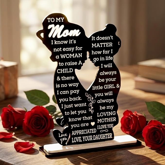 Mom Gift from Daughter Acrylic Plaque – Mother Daughter Gift, Mothers Day Gifts for Mom, Best Presents for Moms, Best mom Ever Gifts, Mothers Day Decor for Mother's Day