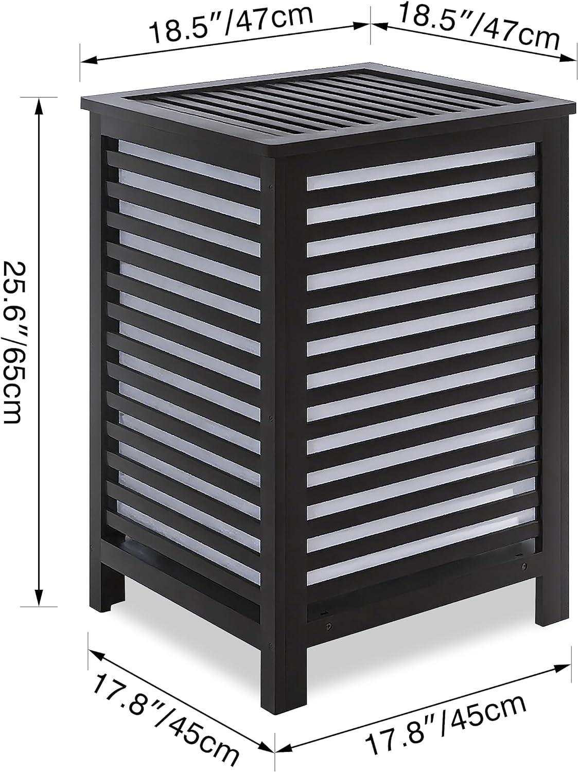 SMIBUY Double Laundry Hamper with Lid, 120L Bamboo Laundry Basket with Removable Liner Bag, 2-Section Clothes Divider Laundry Sorter for Laundry Room, Bathroom, Bedroom (Black) - NestledHome