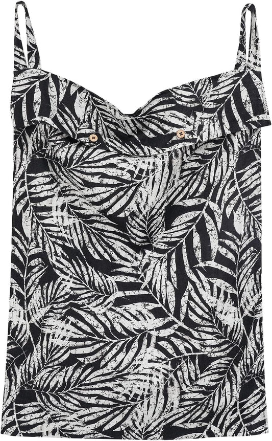Linen Hanging Laundry Bag, 100% Linen Leaf Print Over The Door Laundry Hamper with Buttons and Zipper, Space Saving Door Hampers for Laundry Dirty Clothes Home Travel, Black, 19.7x27.5inches - NestledHome