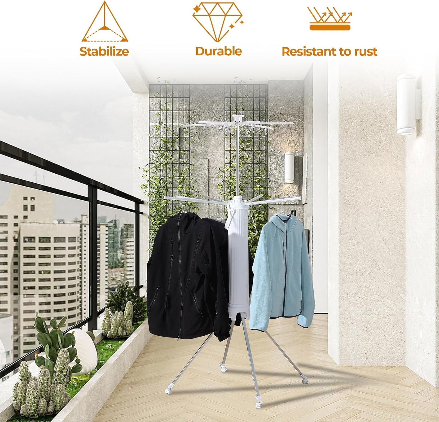 4-Legged Clothes Drying Rack Foldable,2 Tier Portable and Collapsible Space Saving Laundry Drying Rack with 4 Pulleys,Aluminum Dry Rack for Clothes - NestledHome