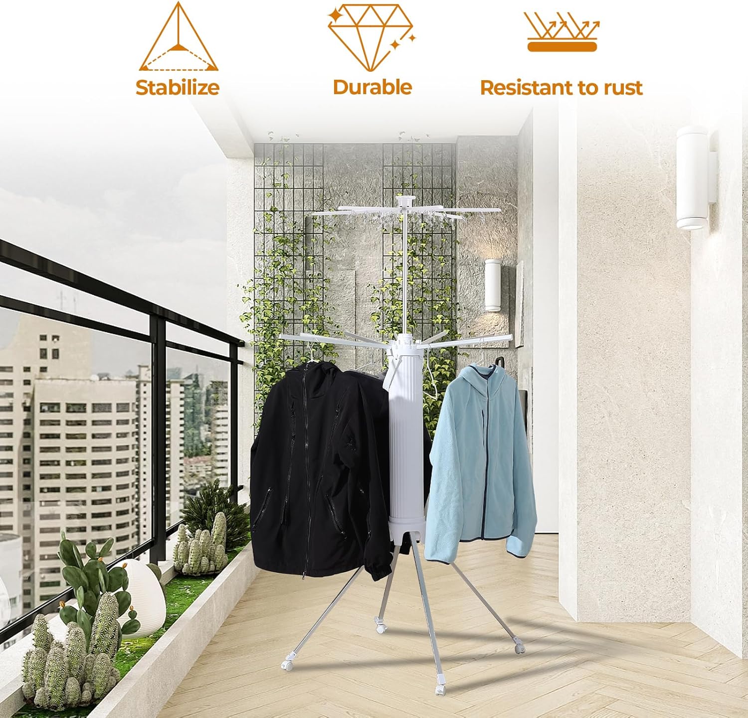 4-Legged Clothes Drying Rack Foldable,2 Tier Portable and Collapsible Space Saving Laundry Drying Rack with 4 Pulleys,Aluminum Dry Rack for Clothes - NestledHome