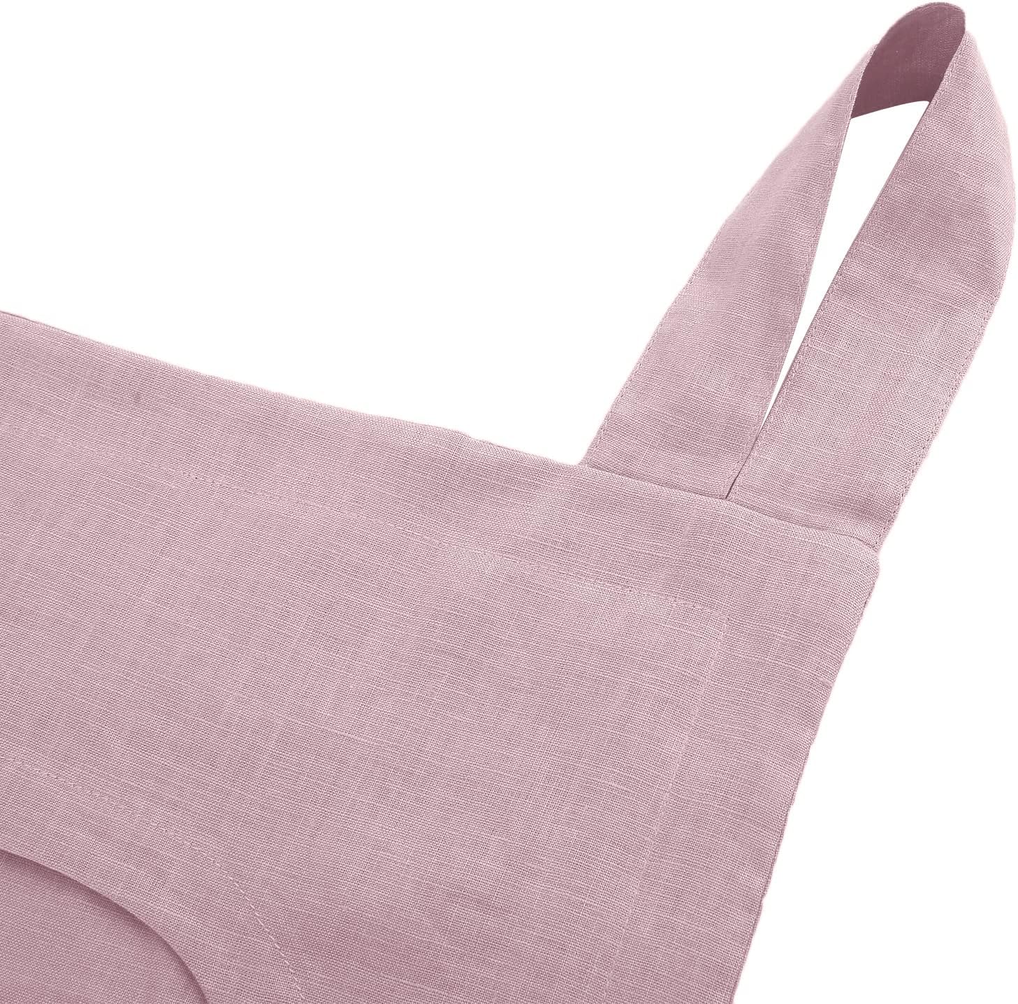 Amazhiyu 100% Linen Door Hanging Laundry Hamper Bag, 19x27 Inches Pink - NestledHome