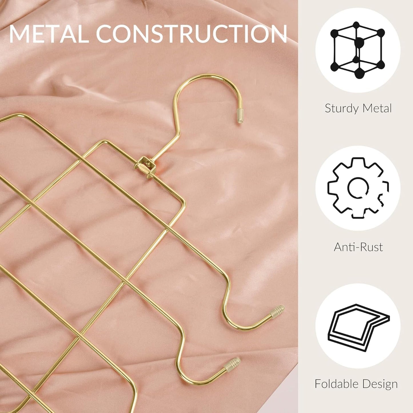ZEDODIER Tank Top Hanger, 2 Pack Space Saving Bra Hangers, Non-Slip Hanging Sport Bras Holder, Closet Organizers and Storage for Camisoles Tank Tops Bras Ties Swimsuits Strappy Dress, Gold - NestledHome