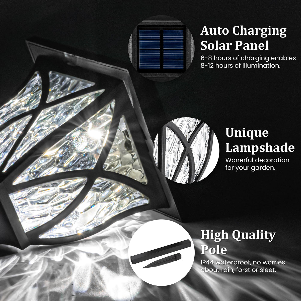 6 Pack Solar Lights Outdoor Waterproof (6 Count)