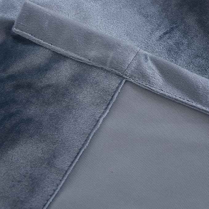 Cherry Home Super Soft Luxury Velvet Texture Curtains Stone Blue Blackout Drapes Room Darkening Curtains Panel Grommet Drapery 52 by 72 inch Dusty Blue,2 Panels for Living Room