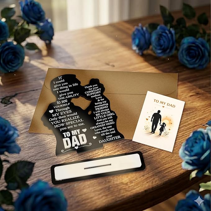To My Dad Acrylic Plaque from Daughter, Meaningful Keepsake, I Love You Father Gift, Unique Daughter Present, Best Ever Appreciation Idea, Perfect for Father’s Day Celebration