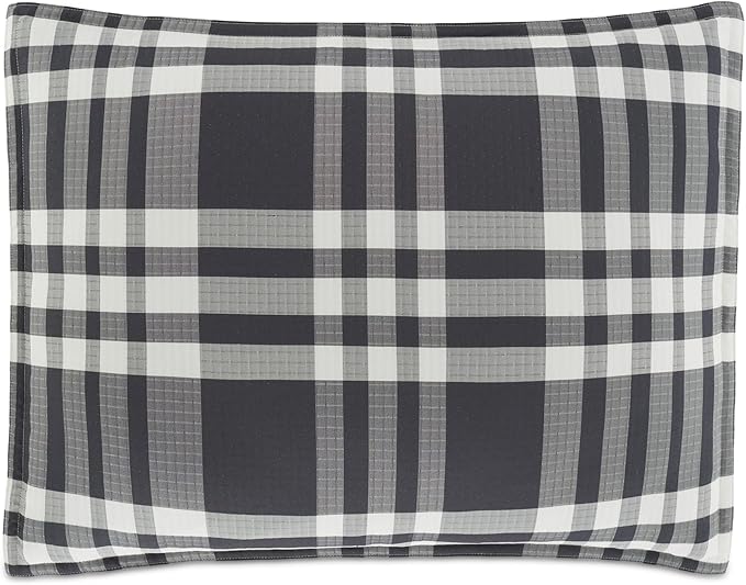 UGG 32545 Leonora Twin XL 2-Piece Comforter Set Prewashed for Extra Comfort Soft Box Stitch Design for Even Fill Distribution Easy Care Comforter and 1 Pillow Sham Bedding Set, Twin, Ocean Plaid